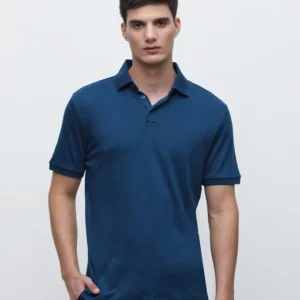 DARK BLUE POLO NECK T-SHIRT