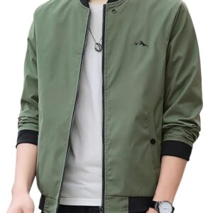 GLASGO Men's Casual Bomber Jacket ||Lightweight Zip-Up, Modern Fit, Versatile Winter Warm Stylish - Fall Outerwear || GJ-2-SOLID-$