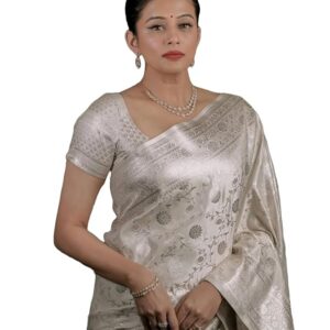 Women's Banarasi Soft Silk Saree Pure Silk with Unstitched Blouse Piece