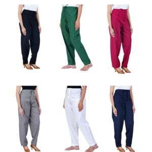 Happy Bunny Salwar Pant for Women, Fine Cotton Ethnic Trousers with Drawstring Waist, Comfortable Daily, Office & Casual Wear Bottoms