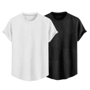 Men?s Oversized Poly Cotton Textured T-Shirt ? Plus Size