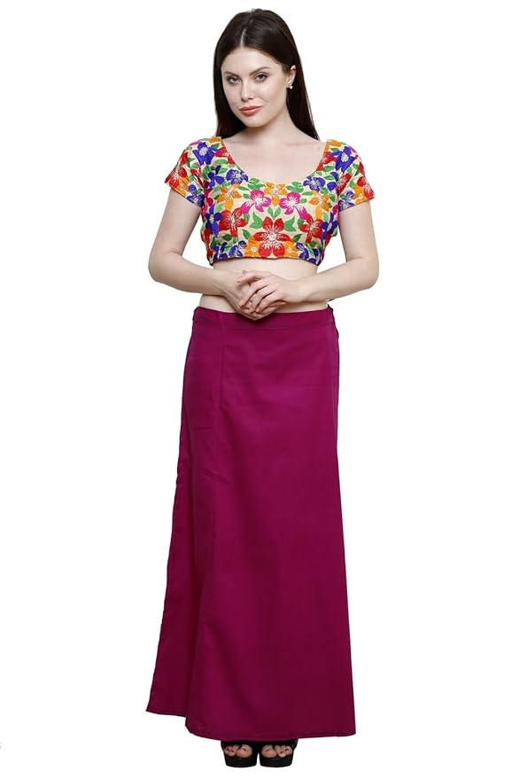 Pistaa's Women's Cotton Magenta Colour Inskirt Saree Petticoats