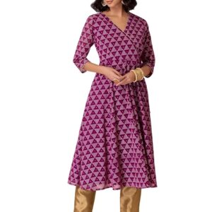 Indya Women's Georgette Regular Fit Casual Kurta