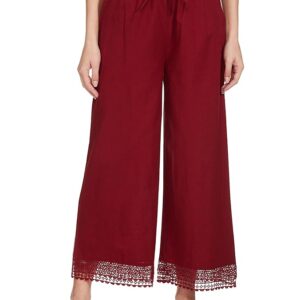 Amazon Brand - Myx Women's Relaxed Fit Mid Rise Palazzo (Available in Plus Sizes)