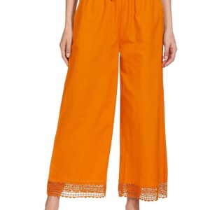 Amazon Brand - Myx Women's Relaxed Fit Mid Rise Palazzo (Available in Plus Sizes)